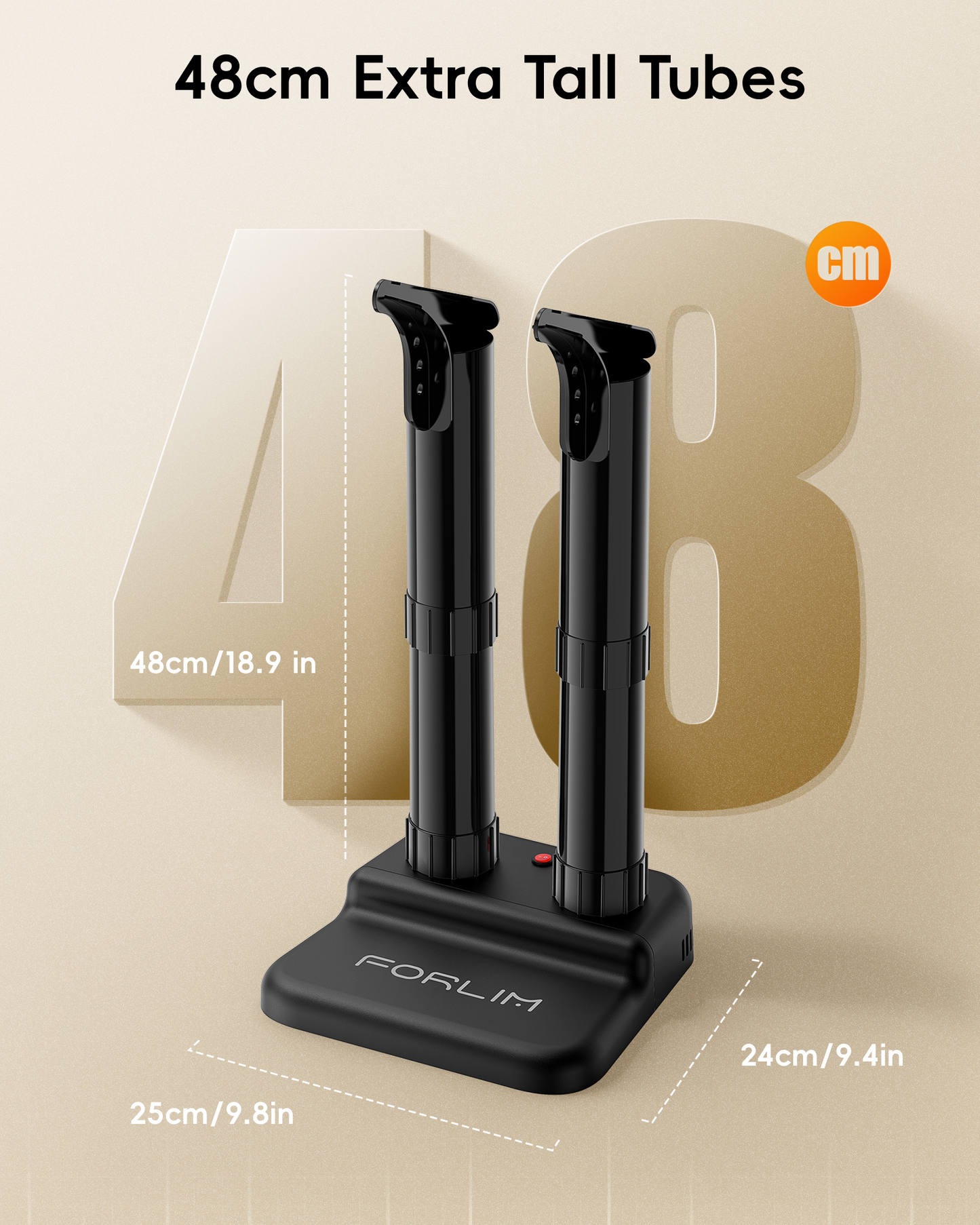 Boot Dryer for Work Boots with 48cm Extra Tall Tubes - Black