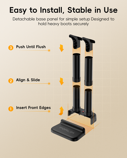 Boot Dryer for Work Boots with 48cm Extra Tall Tubes - Black