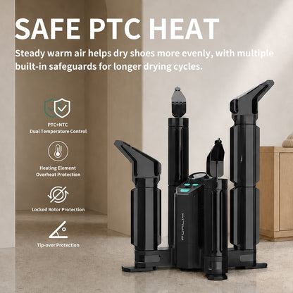 Shoe & Boot Dryer, 4 Ports, PTC Heating, 4 Drying Modes