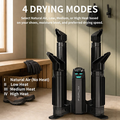 Shoe & Boot Dryer, 4 Ports, PTC Heating, 4 Drying Modes
