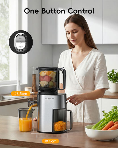 Cold Press Juicer with 5.2" Large Feed Chute Fits Whole Fruits