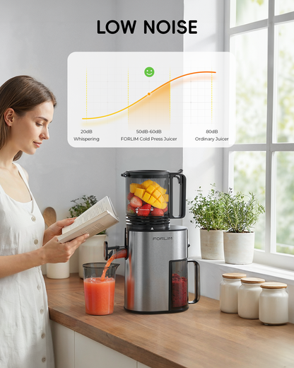 Cold Press Juicer with 5.2" Large Feed Chute Fits Whole Fruits