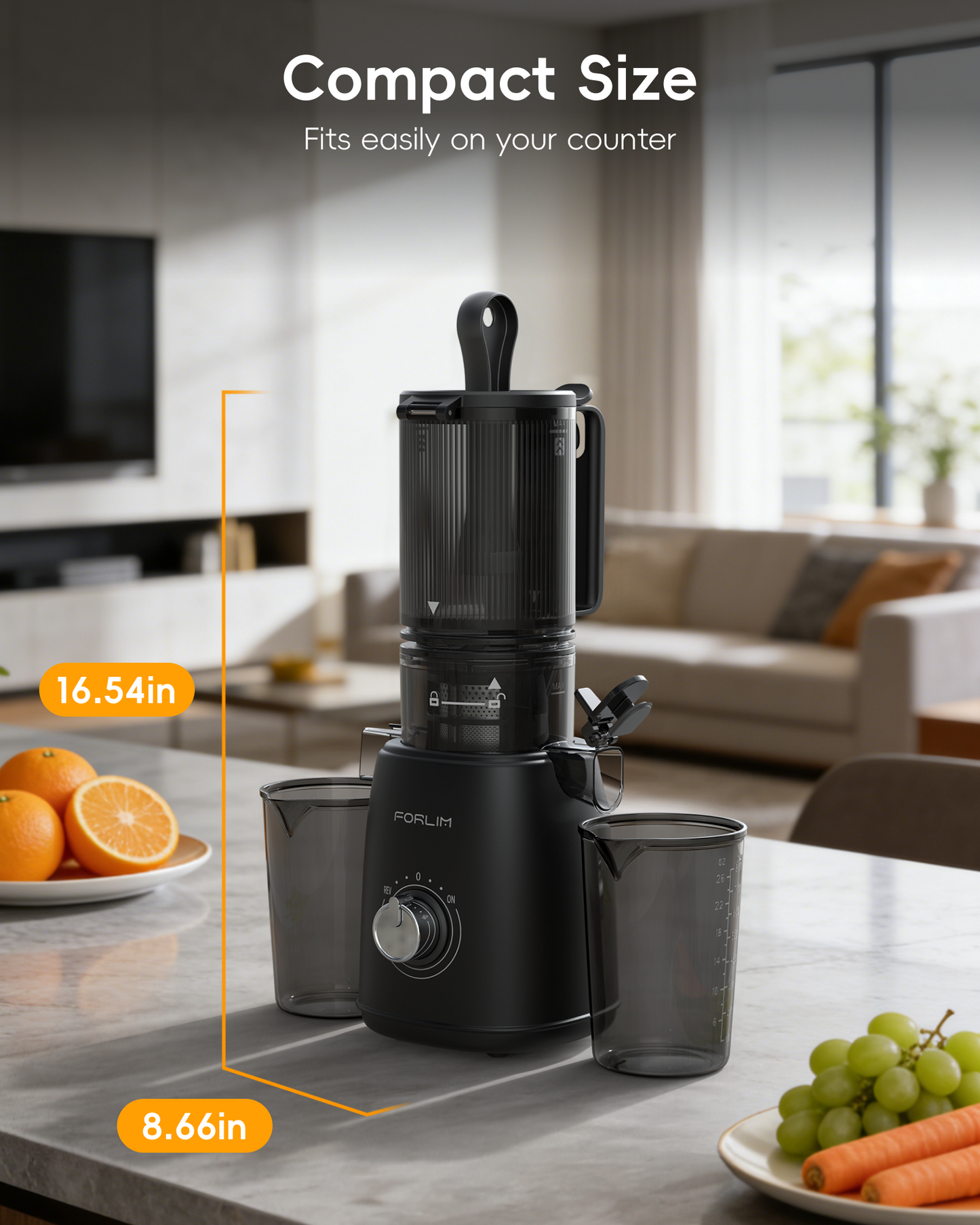 High-Yield Cold Press Juicer with Large Feed Chute