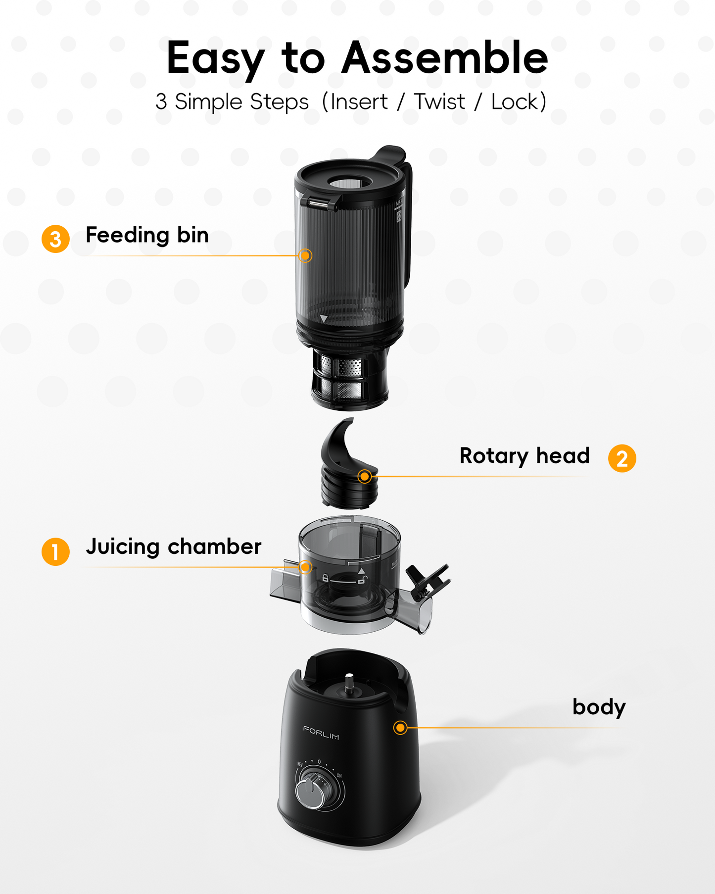 High-Yield Cold Press Juicer with Large Feed Chute