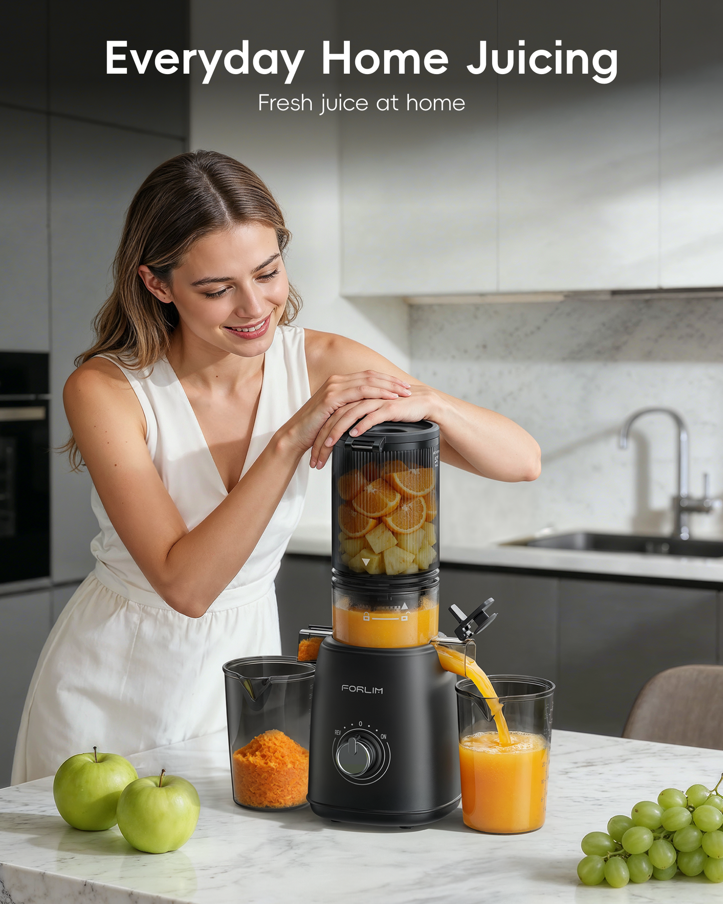 High-Yield Cold Press Juicer with Large Feed Chute