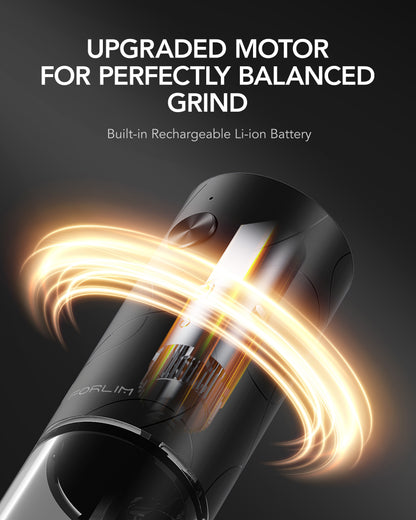 Electric Salt and Pepper Grinder Set (2 Packs, Black)