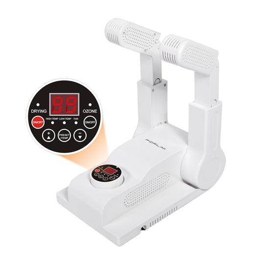 FORLIM [Upgraded Temperature Control] Boot Dryer for Work Boots - Shoe Dryer with 24-Hour Delay Timer, Portable Glove Dryer & Boot Warmer, Automatic Shut-Off Timer, Folding Design, Smart Panel, White